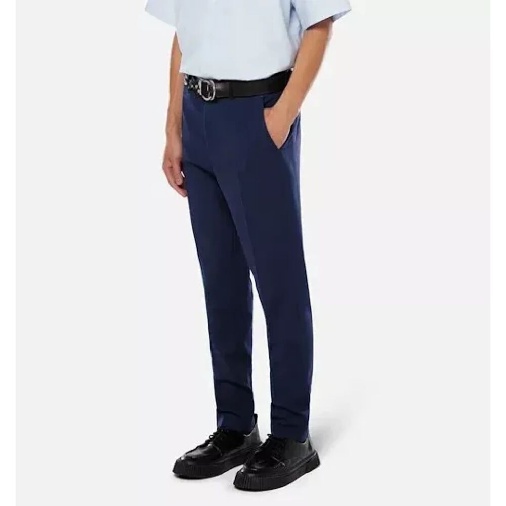 AMI PARIS Mens Pants Size 40 Blue Tapered Carott Fit 100% Wool Trouser $415